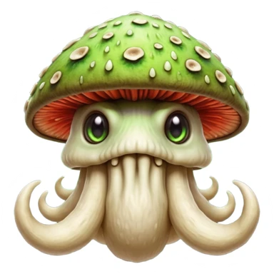 poisonous mushroom beast portrait, head and shoulders only, creature made mostly of mushroom flesh, thick mushroom cap head, layered fungal textures, toxic green spore glow, animal-like eyes, fantasy monster pet vibe, 3D cartoon, mobile game icon style, clean background, no text, no watermark

 sticker