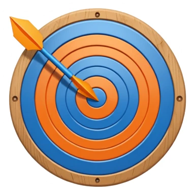 blue target with orange arrow in the center sticker