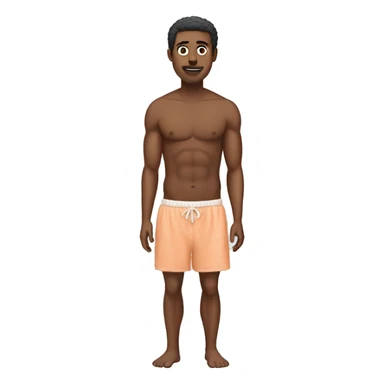 a man wearing s short and a towel due to summers sticker