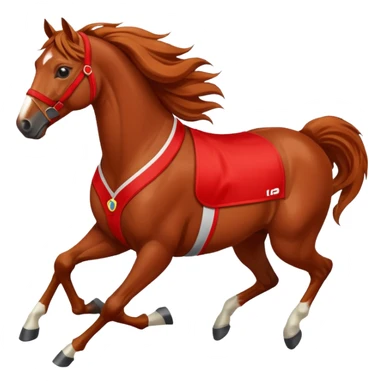 Horse in red racing suit  sticker