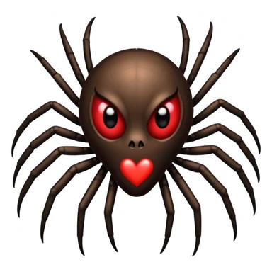 face spider in love with hart sticker