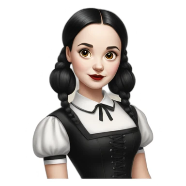 wednesday adams pinup hyperrealistic sticker