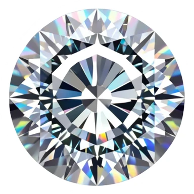 Make it 3D emoji style: add a silver jewelry setting to the round cut white diamond with subtle holographic glow sticker