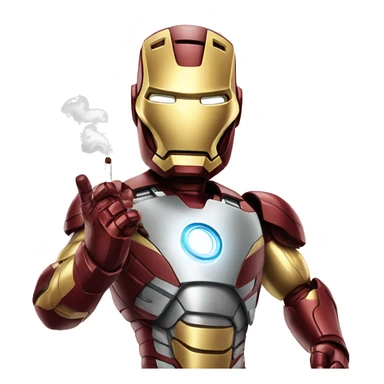 Ironman with a cigarette in his hand sticker