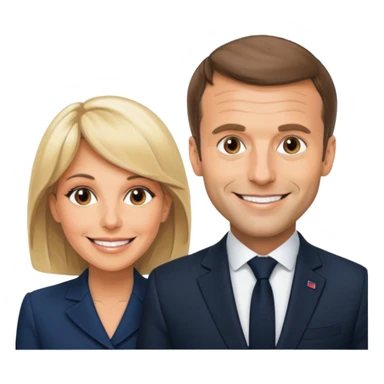 Emmanuel Macron  et Brigitte Macron  sticker