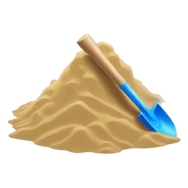 pile of sand with a shovel clabber  sticker