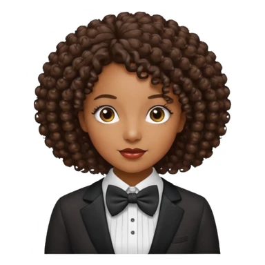 Curly-haired black woman wearing bow ties sticker