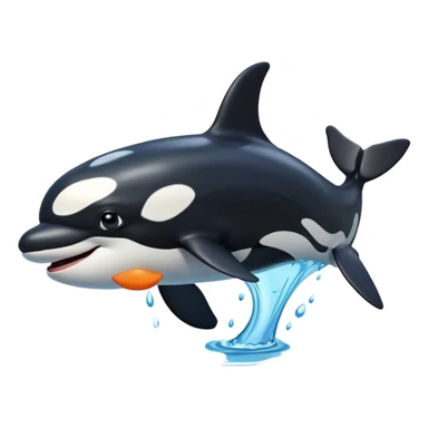 3d Cartoon orca with a tick sticker
