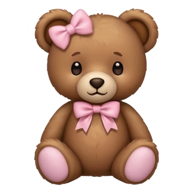 Teddy bear with light pink bow  sticker