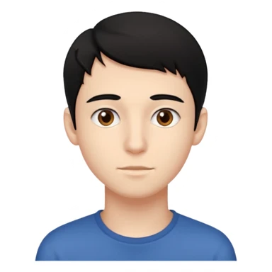 20 yaş erkek çocuk ince yüzlü siyah saçlı sticker