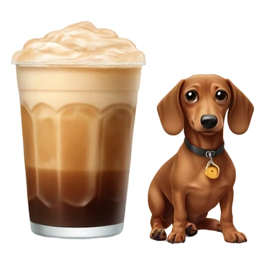 Iced coffee with a Weenie dog sticker