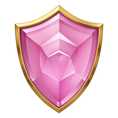 Pink crystal shield golden border sticker