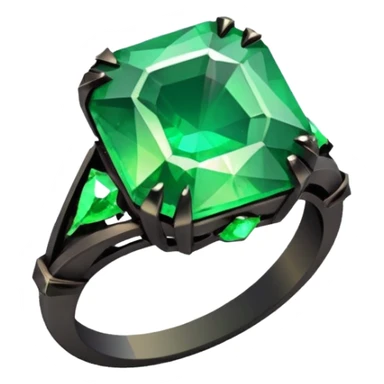 low poly cursed green emerald ring sticker
