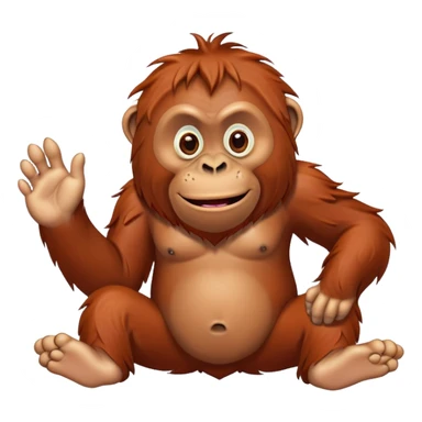 Orangutan with crazy face and 2 feet sticker