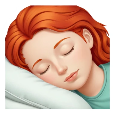 chica pelirroja durmiendo  sticker