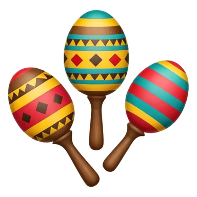 Colorful maracas with tribal patterns and small bead sounds.


 sticker