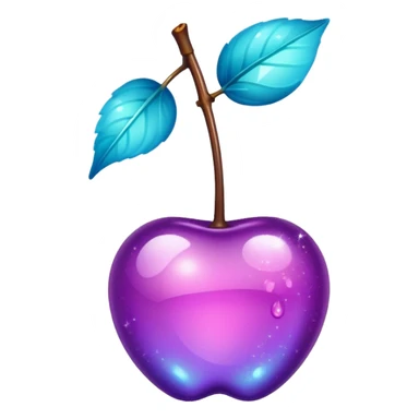 glitter purple and cian cherry sticker
