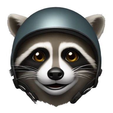 raccoon wearing a motorcycle helmet sticker