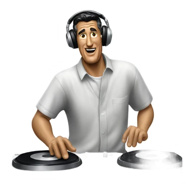 Ted Williams playing DJ sticker