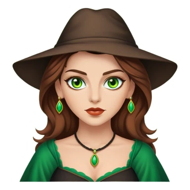 Bruja sexy de tez blanza cabello castaño y ojos verdes  sticker