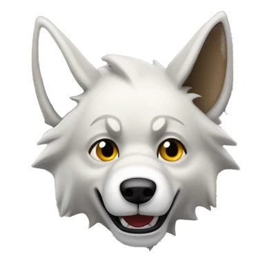 un lobo animado contento sticker