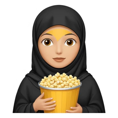 a burka holding a bucket of popcorn sticker