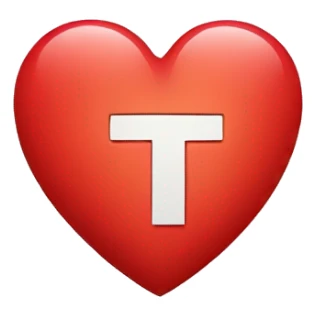 Heart with the letter T inside of it sticker