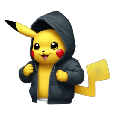 A Pikachu with a hacker hoodie coding sticker