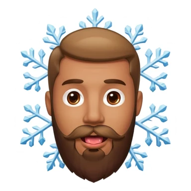 Guy with beard with snowflake on his tongue  sticker
