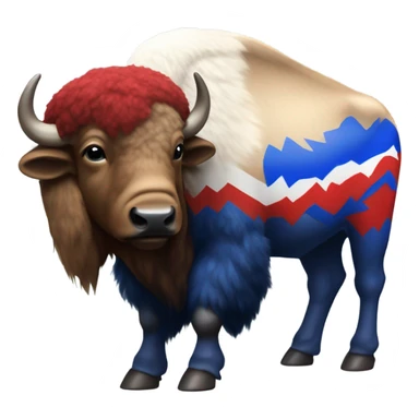 Red, white, and blue buffalo sticker