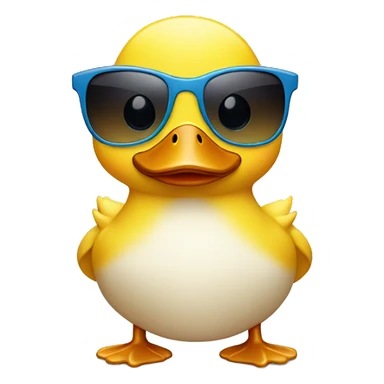 baby duck with sunglasses  sticker