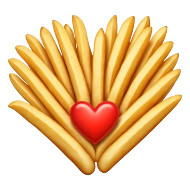 French fries in heart shape sticker