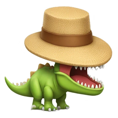 dino wear hat and eat pasts sticker