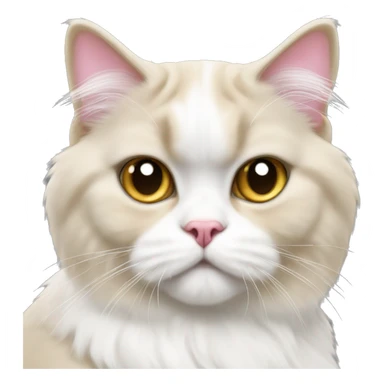 Tan and white Persian cat with tan colored ears and pink nose and white face and golden eyes  sticker