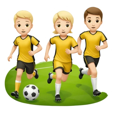 kids play soocer in yellow dress, boys sticker