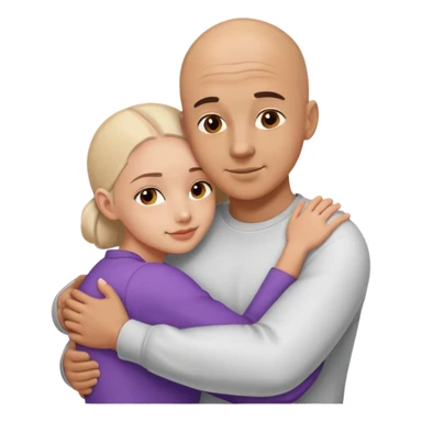 Un señor calvo con una adolescente abrazados sticker