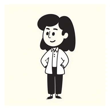 hand-drawn emoji-style illustrated avatar of a professional team member, clean, friendly, minimal style, soft colors, subtle facial expressions, dressed in smart-casual or business attire, plain or lightly colored background, modern vector illustration style for startup websites sticker