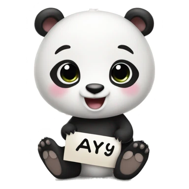 A cute panda with a sign that says yay sticker