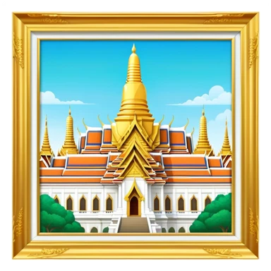 Grand Palace Bangkok Landmark Emoji – Featuring golden spires, Thai architecture, and the Emerald Buddha Temple. sticker