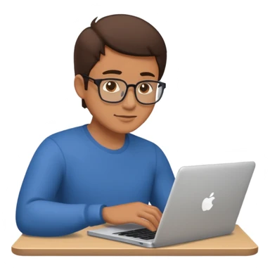 a man working on laptop sticker