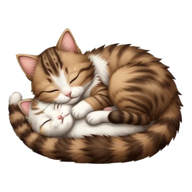 dark brown tabby and white kitten sleeping upside down on its back sticker
