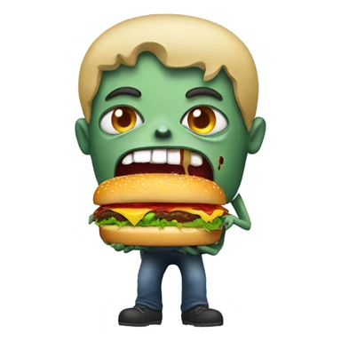 Zombie eating burger  sticker