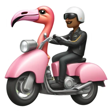 Flamingo driving a motorcycle  sticker
