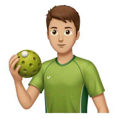 I want a tall white guy with brown hair spiking a pickle ball sticker