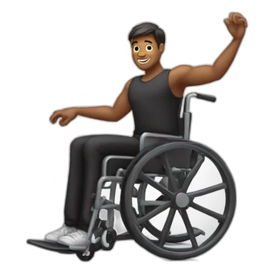 male dancer dancing in a wheel chair sticker
