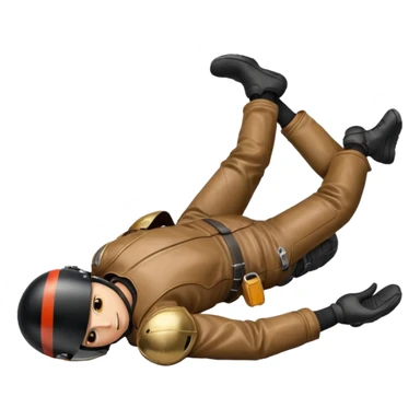 a motorcyclist lying on the ground who has just fallen sticker