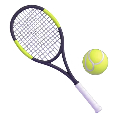 preppy tennis racket and ball sticker