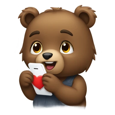 Bear texting her lover  sticker