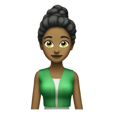 mujer pelo negro,  ojos verdes y espejuelos,  rellenita sticker