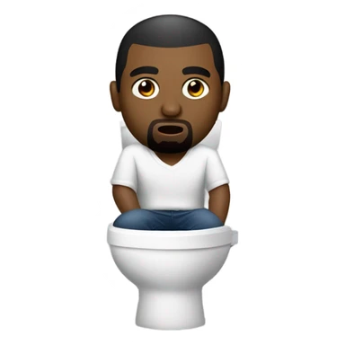 Kanye west in a skibidi toilet  sticker